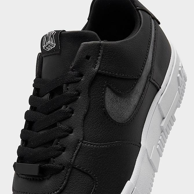 Front view of Women's Nike Air Force 1 Pixel Casual Shoes in Black/Black/White/Black Click to zoom