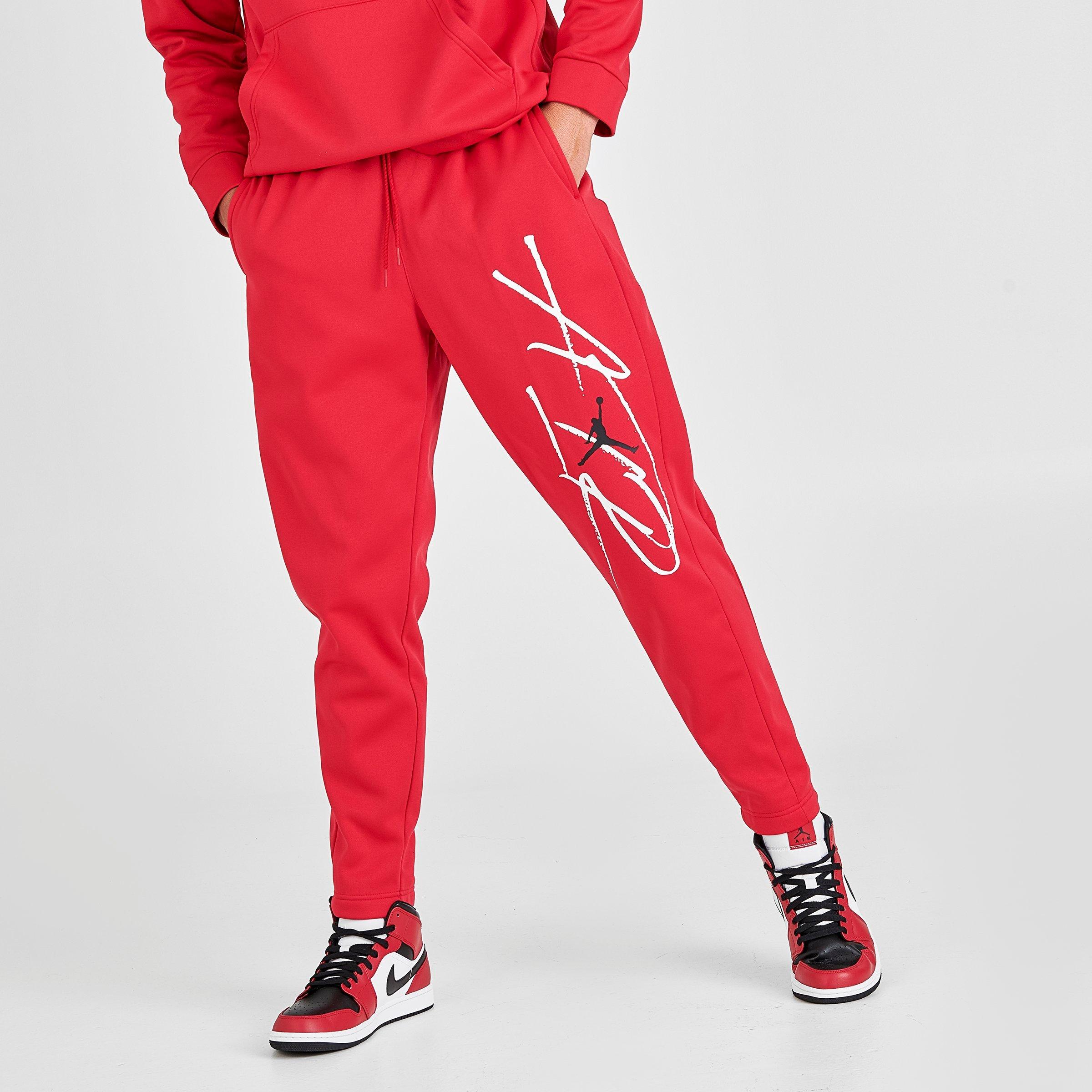 red and black jordan joggers