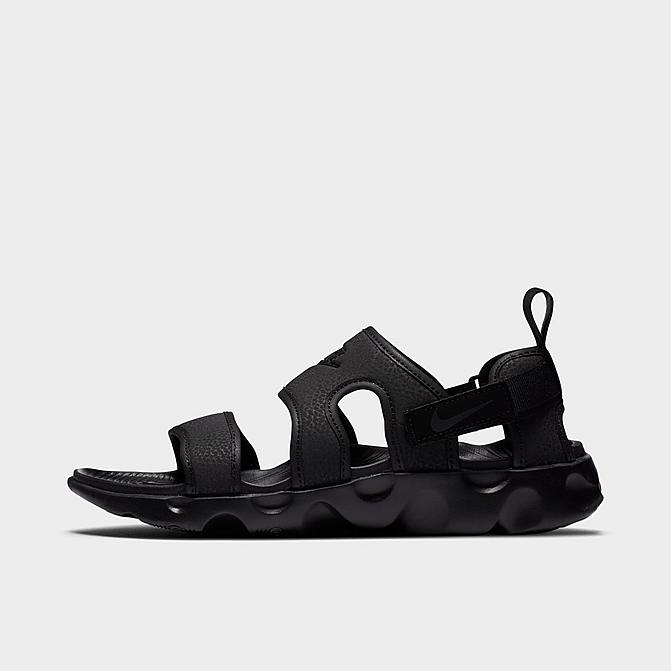 Right view of Women's Nike Owaysis Sport Sandals in Black/Black/Black Click to zoom