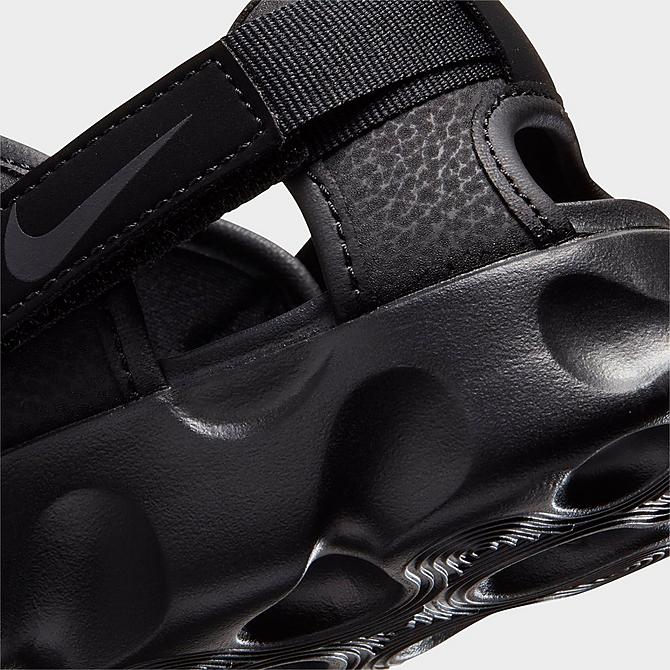 Front view of Women's Nike Owaysis Sport Sandals in Black/Black/Black Click to zoom