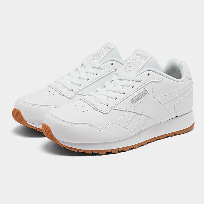 Three Quarter view of Men's Reebok Classic Harmon Run S Casual Shoes in White/Gum Click to zoom