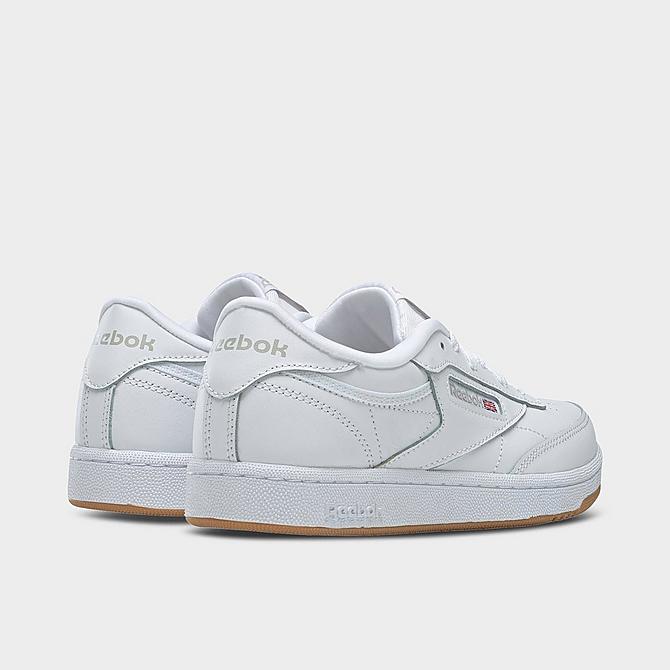 Left view of Big Kids' Reebok Classics Club C Casual Shoes in White/Gum Click to zoom
