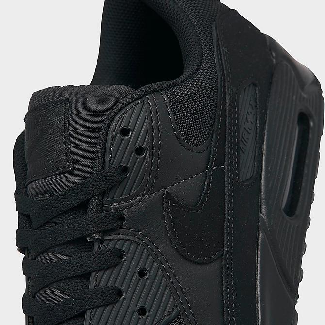 Front view of Men's Nike Air Max 90 Casual Shoes in Black/Black/White/Black Click to zoom
