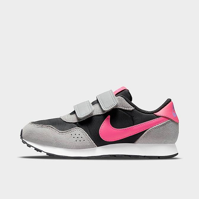 Right view of Girls' Little Kids' Nike MD Valiant Hook-and-Loop Casual Shoes in Dark Smoke Grey/Hyper Pink-Light Smoke Grey Click to zoom