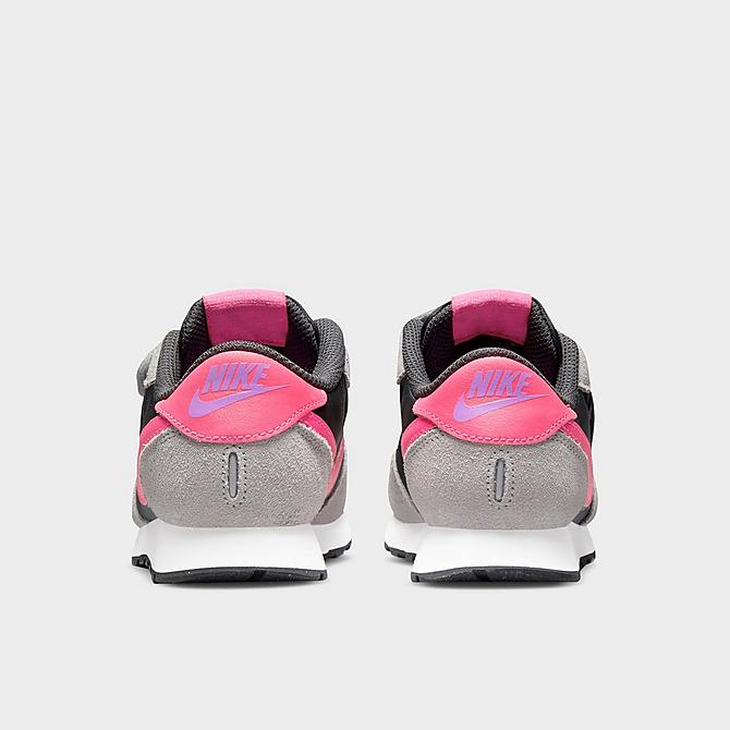 Left view of Girls' Little Kids' Nike MD Valiant Hook-and-Loop Casual Shoes in Dark Smoke Grey/Hyper Pink-Light Smoke Grey Click to zoom