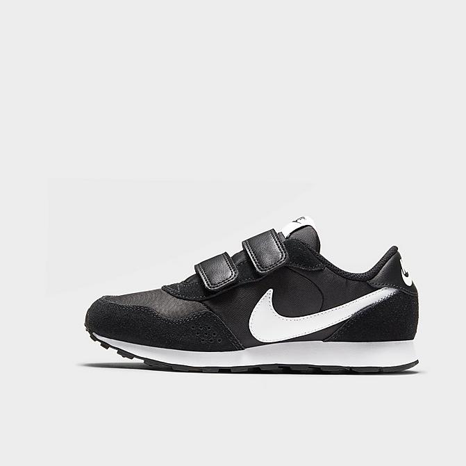 Right view of Boys' Little Kids' Nike MD Valiant Hook-and-Loop Casual Shoes in Black/White Click to zoom