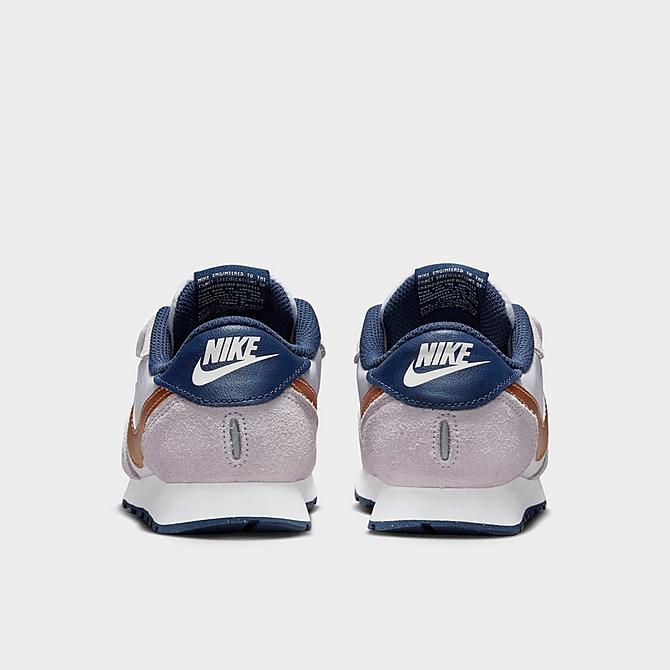 Left view of Boys' Little Kids' Nike MD Valiant Hook-and-Loop Casual Shoes in Barely Grape/Metallic Copper/Midnight Navy Click to zoom