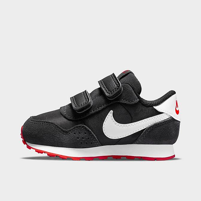 Right view of Boys' Toddler Nike MD Valiant Hook-and-Loop Casual Shoes in Black/White/Dark Smoke Grey/University Red Click to zoom