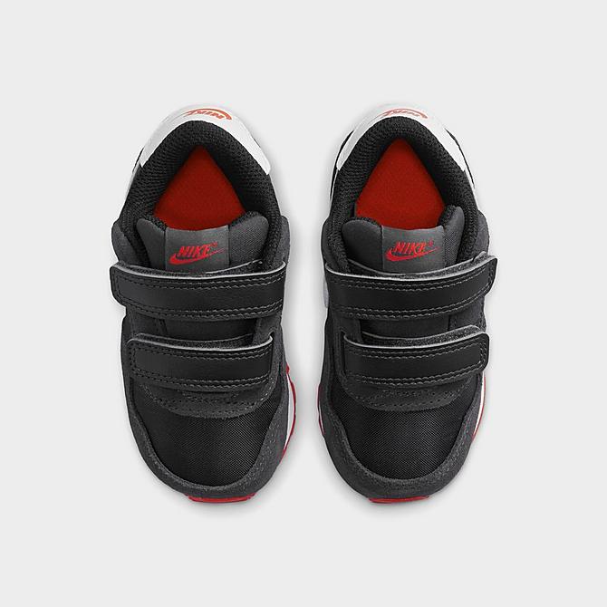 Back view of Boys' Toddler Nike MD Valiant Hook-and-Loop Casual Shoes in Black/White/Dark Smoke Grey/University Red Click to zoom