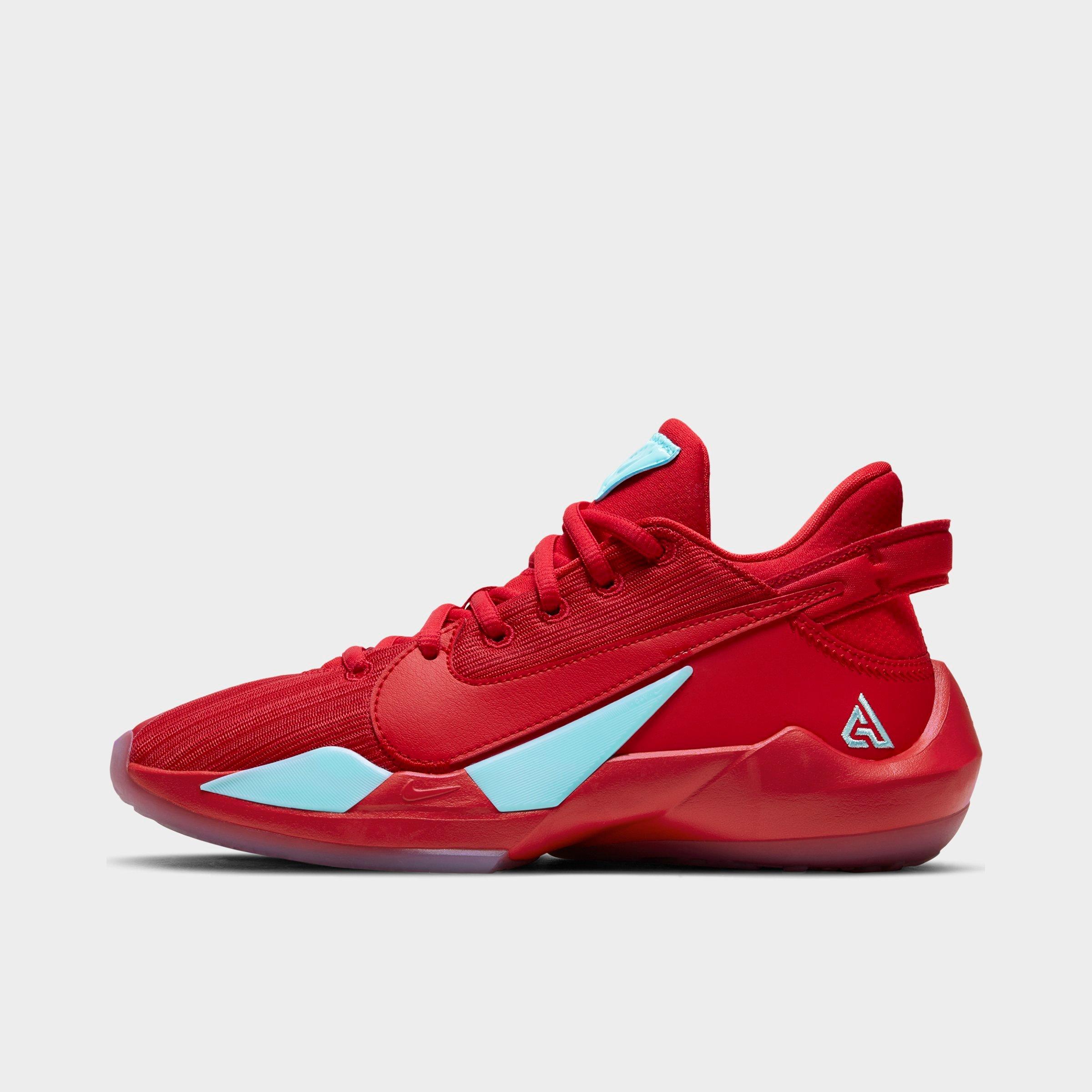 kids red basketball shoes