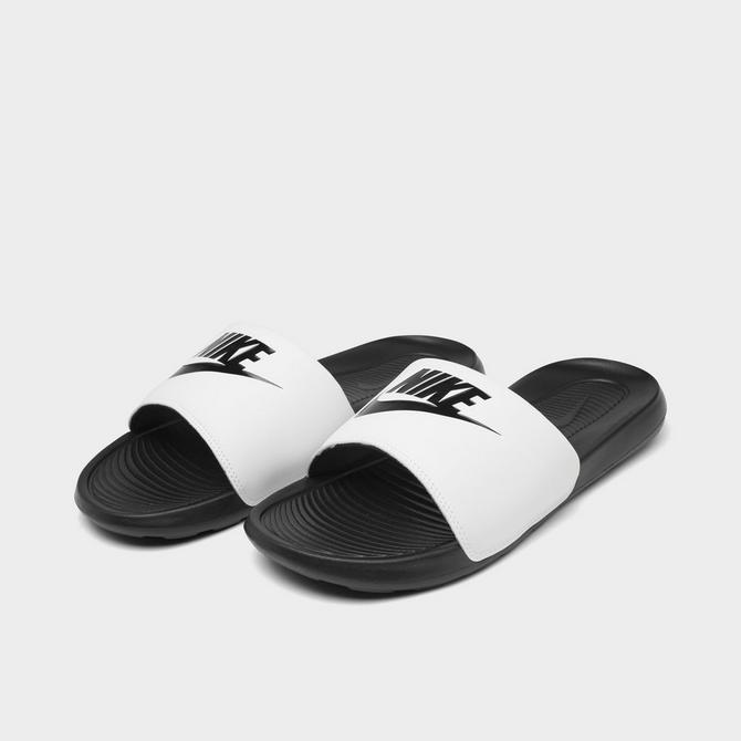 White Nike Mens Victori One Slide Sandal, Sandals