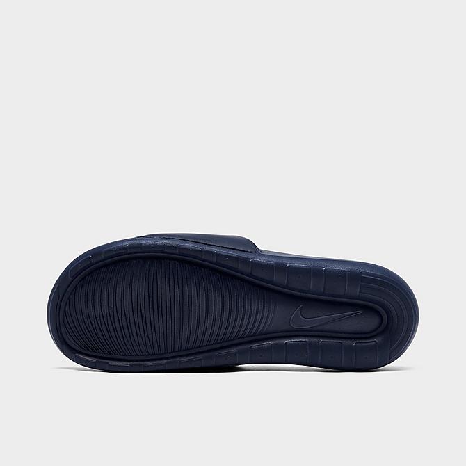 Bottom view of Men's Nike Victori One Slide Sandals in Midnight Navy Click to zoom