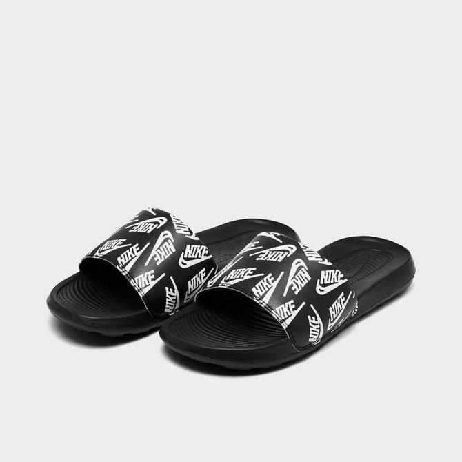 All black nike hot sale slides men's