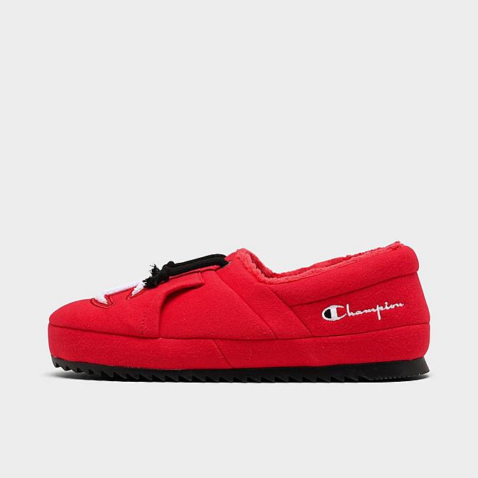 Right view of Men's Champion University II Slippers in Scarlet/Black/White Click to zoom