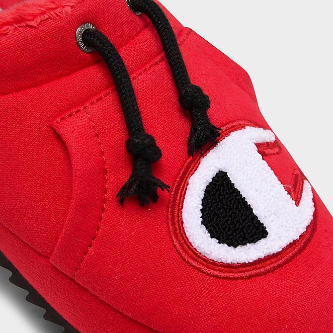 Front view of Men's Champion University II Slippers in Scarlet/Black/White Click to zoom
