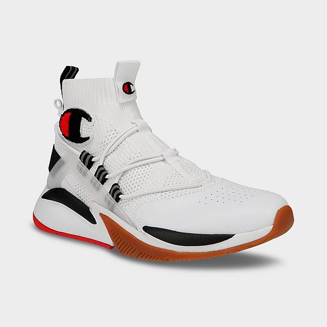 Three Quarter view of Men's Champion XG Rally Plus Casual Shoes in White Click to zoom