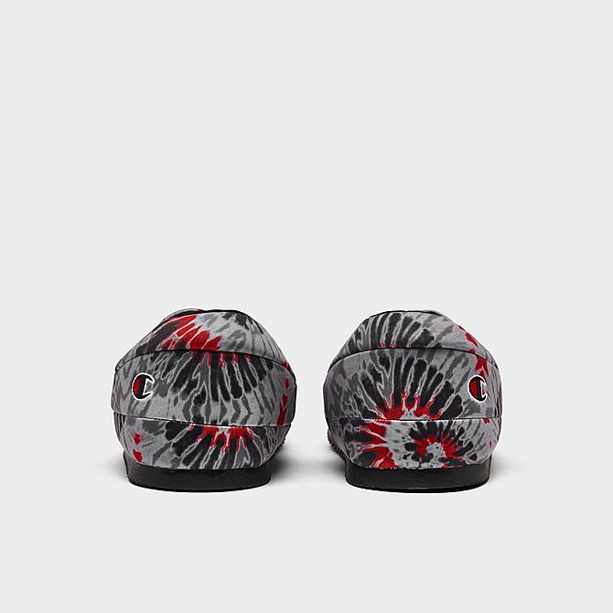 Left view of Men's Champion University Tie-Dye Slippers in Black/Red Click to zoom