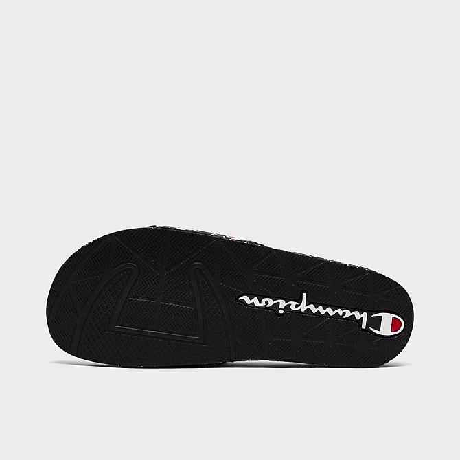 Bottom view of Champion IPO Hero Slide Sandals in Black Click to zoom
