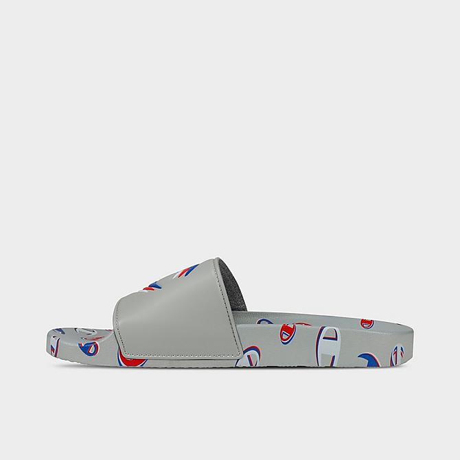 Front view of Champion IPO 3Peat Slide Sandals in Oxford Grey Click to zoom