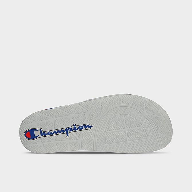Bottom view of Champion IPO 3Peat Slide Sandals in Oxford Grey Click to zoom