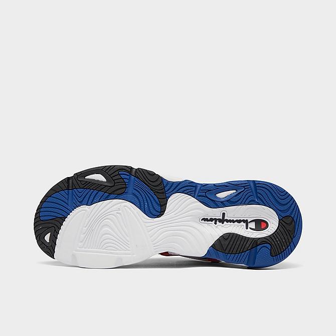 Bottom view of Men's Champion Hyper C Flood Casual Shoes in White/Black/Red/Royal Blue/Electric Yellow Click to zoom