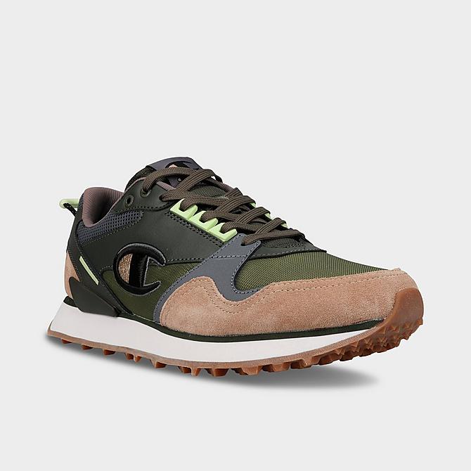 Three Quarter view of Men's Champion Relay Casual Shoes in Army/Multicolor Click to zoom