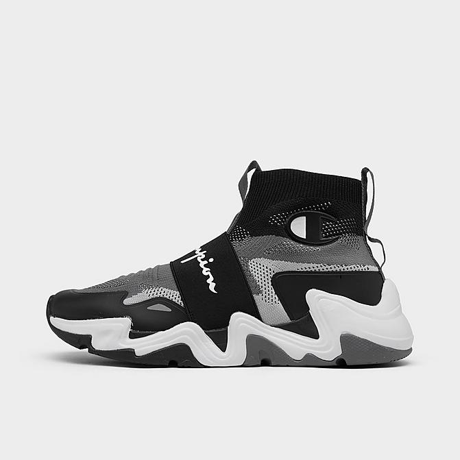 Right view of Men's Champion Hyper Future Hi Casual Shoes in Black/Grey Click to zoom