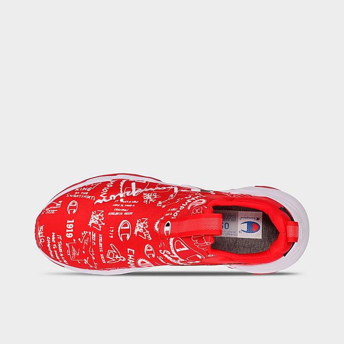 Back view of Men's Champion Hyper Apex Doodle Slip-On Casual Shoes in Scarlet/White Click to zoom