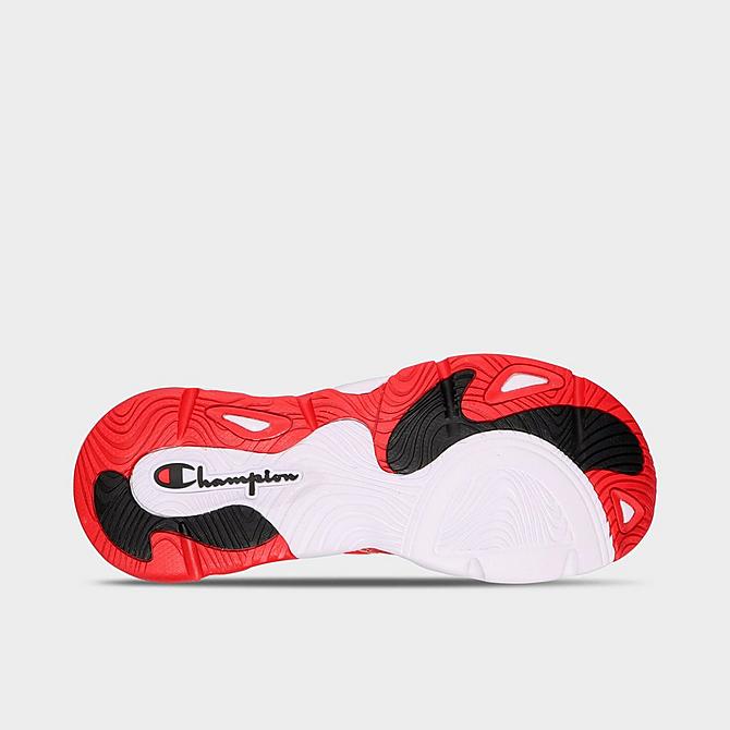 Bottom view of Men's Champion Hyper Apex Doodle Slip-On Casual Shoes in Scarlet/White Click to zoom