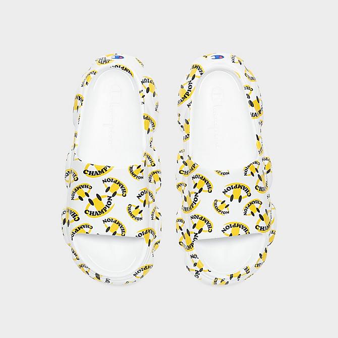 Back view of Men's Champion Meloso Squish Slide Sandals in Smiley White Click to zoom