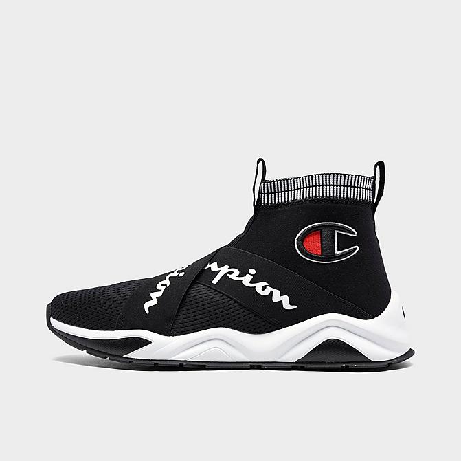 Right view of Men's Champion Rally Crossover Casual Shoes in Black/White Click to zoom