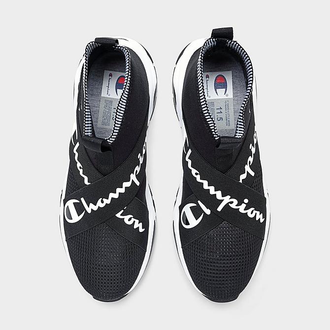 Back view of Men's Champion Rally Crossover Casual Shoes in Black/White Click to zoom