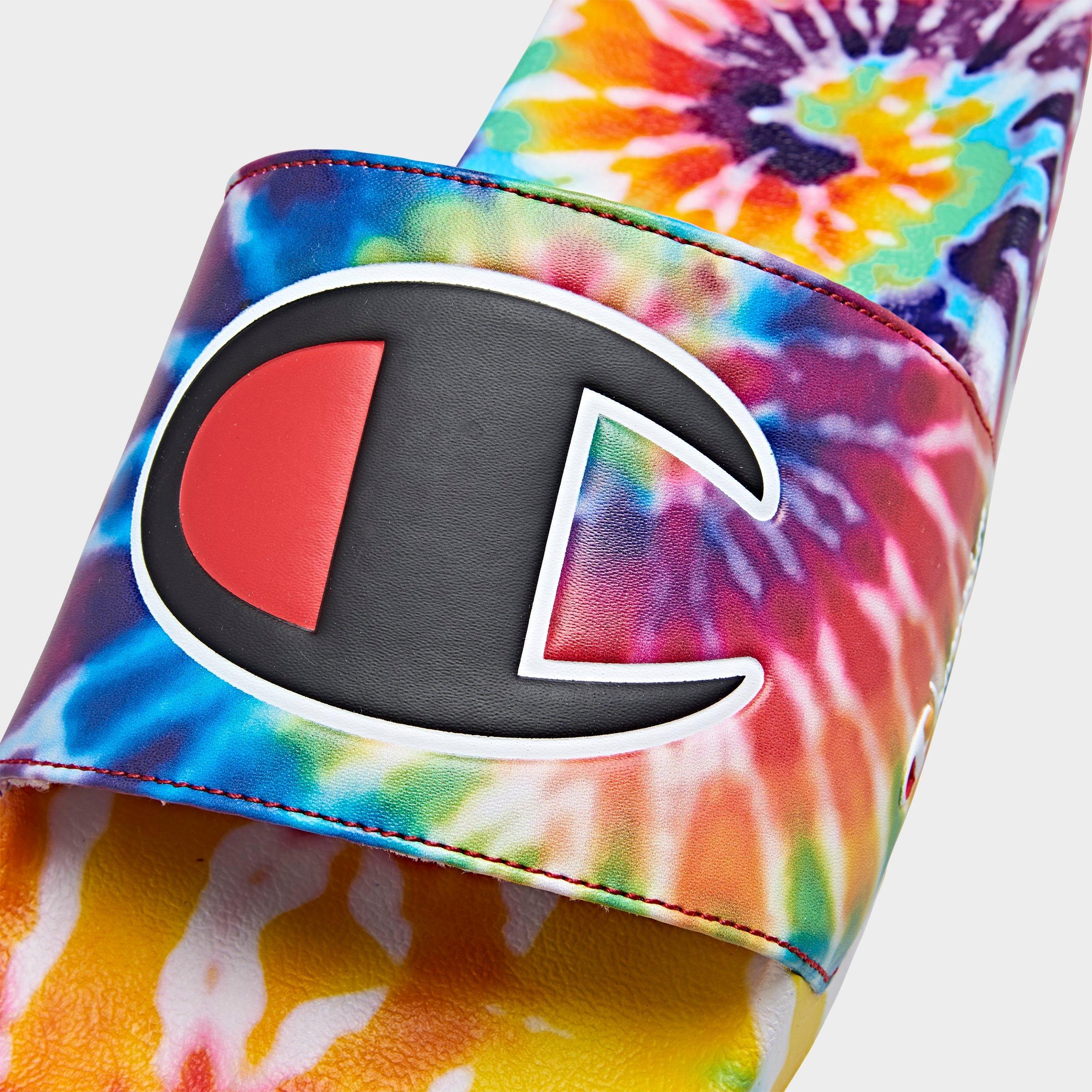 mens tie dye slides