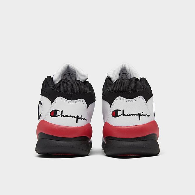 Left view of Men's Champion Zone Mid Casual Shoes in White/Black/Red Click to zoom