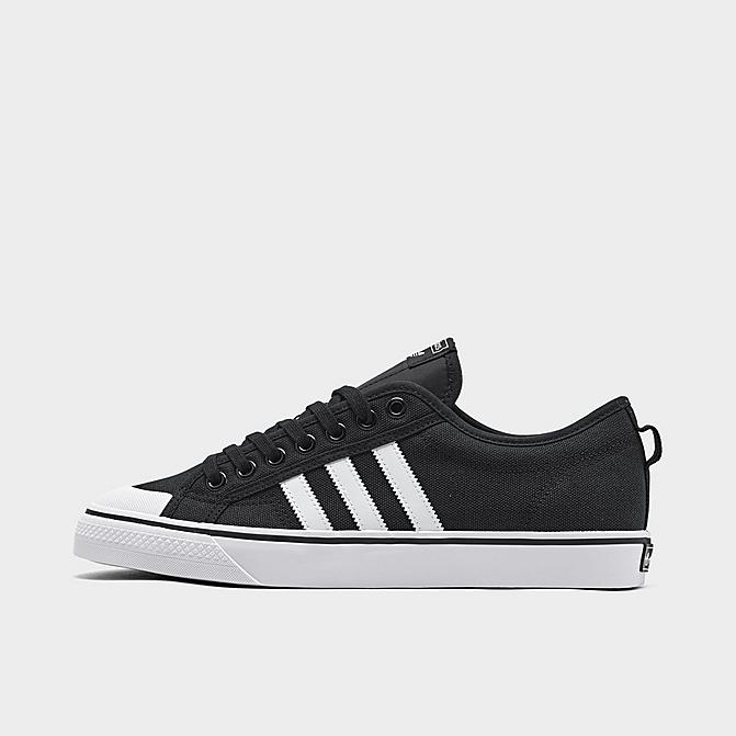 Right view of adidas Originals Nizza Casual Shoes in Core Black/Cloud White/Cloud White Click to zoom