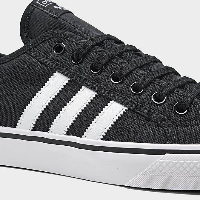 Front view of adidas Originals Nizza Casual Shoes in Core Black/Cloud White/Cloud White Click to zoom