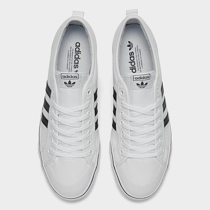 Back view of adidas Originals Nizza Casual Shoes in Cloud White/Core Black/Cloud White Click to zoom