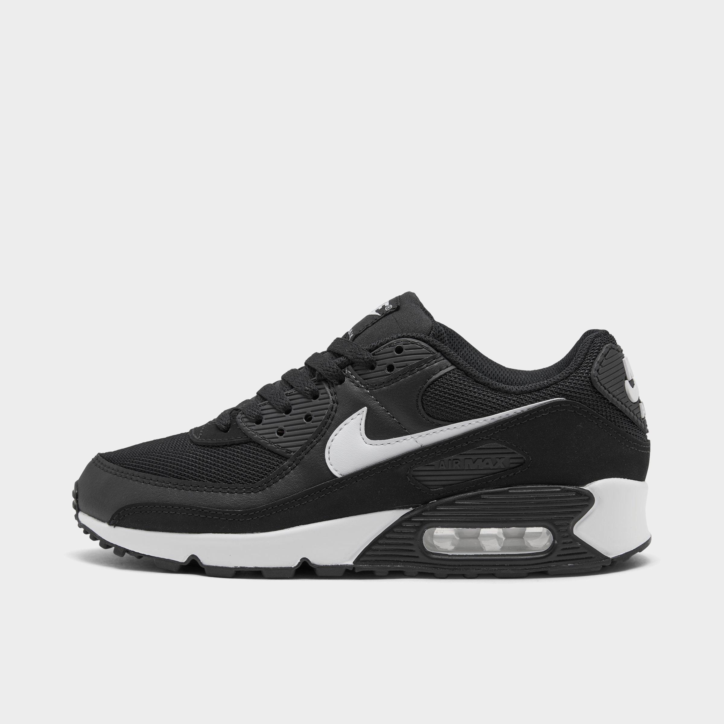 nike air max 90 womens shoes all black leather special