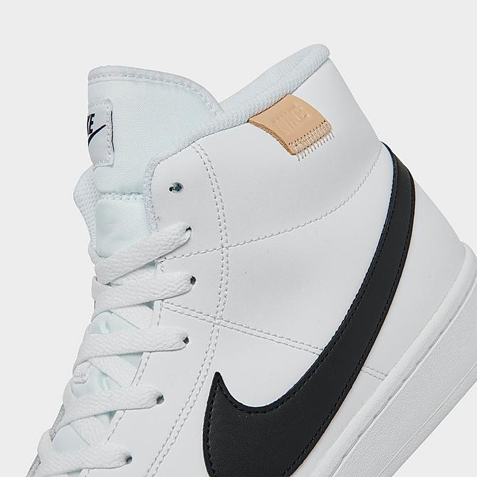 Front view of Men's Nike Court Royale 2 Mid Casual Shoes in White/Black/White/Onyx Click to zoom