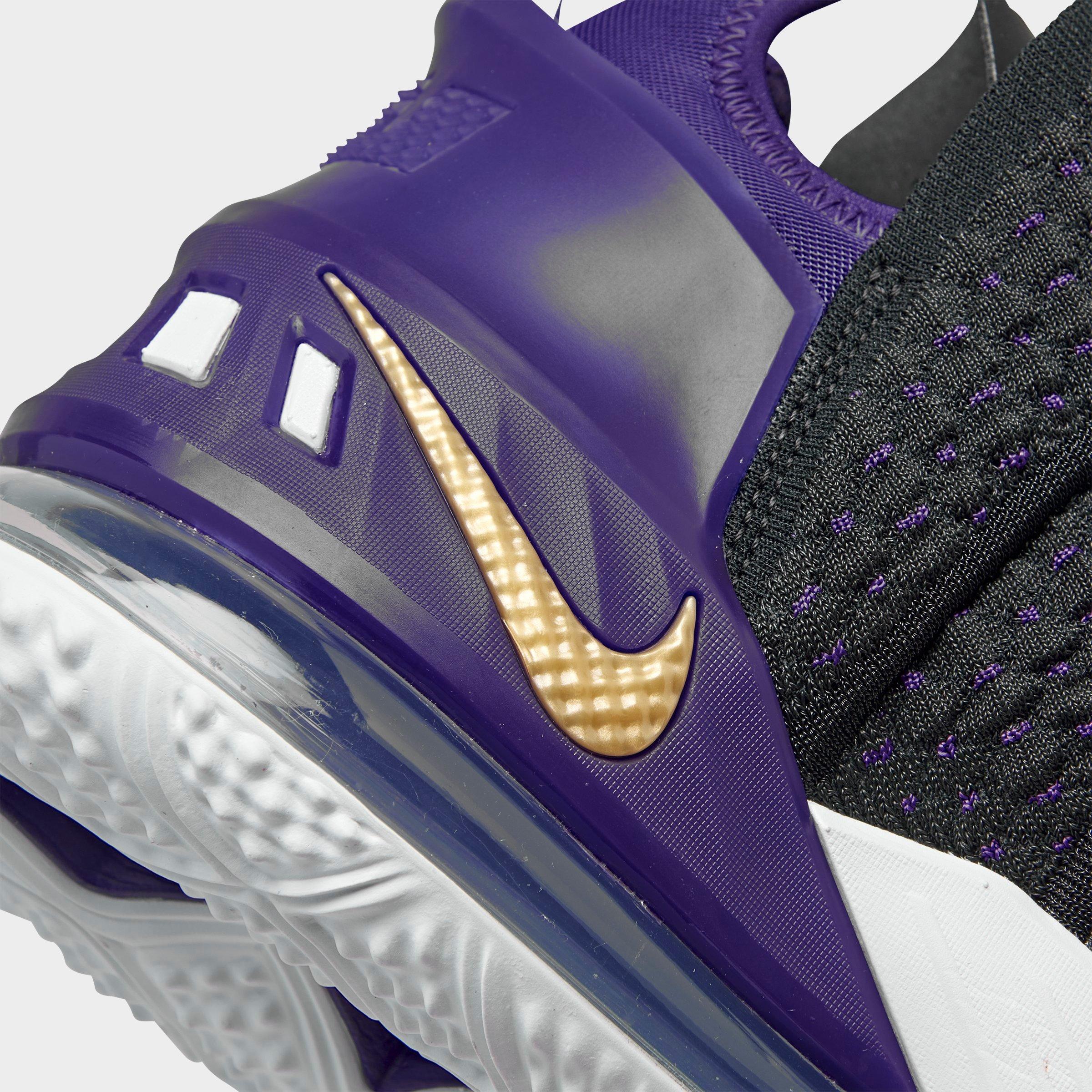 purple and gold nike basketball shoes