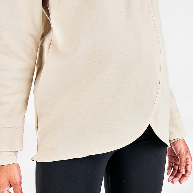 On Model 6 view of Women's Nike Pullover Sweatshirt (Maternity) in Rattan/Heather/White Click to zoom
