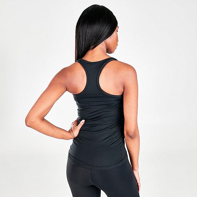Back Right view of Women's Nike Dri-FIT Tank (Maternity) in Black/Black/White Click to zoom