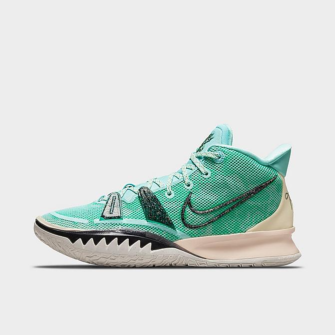 Right view of Nike Kyrie 7 Basketball Shoes in Copa/Dark Smoke Grey/Rattan/Roma Green Click to zoom