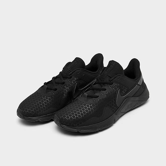 Three Quarter view of Women's Nike Legend Essential 2 Training Shoes in Black/Off Noir Click to zoom