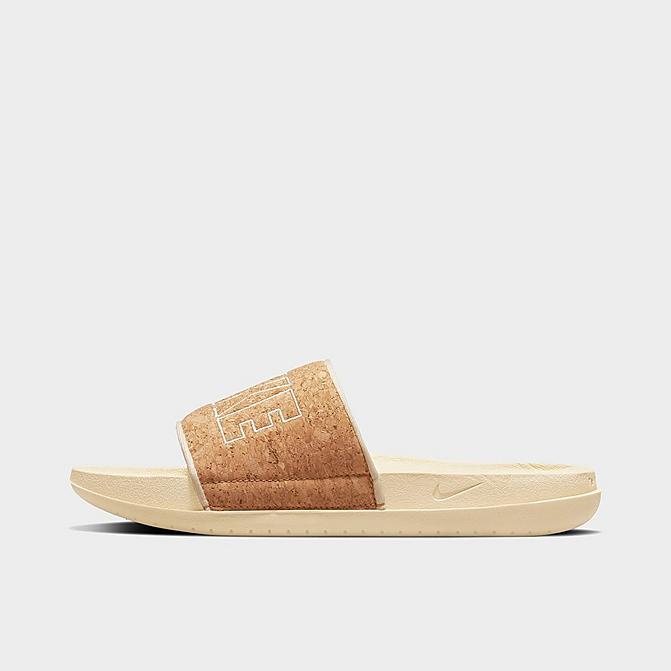 Right view of Women's Nike OffCourt SE Cork Slide Sandals in Pearl White/Pearl White Click to zoom