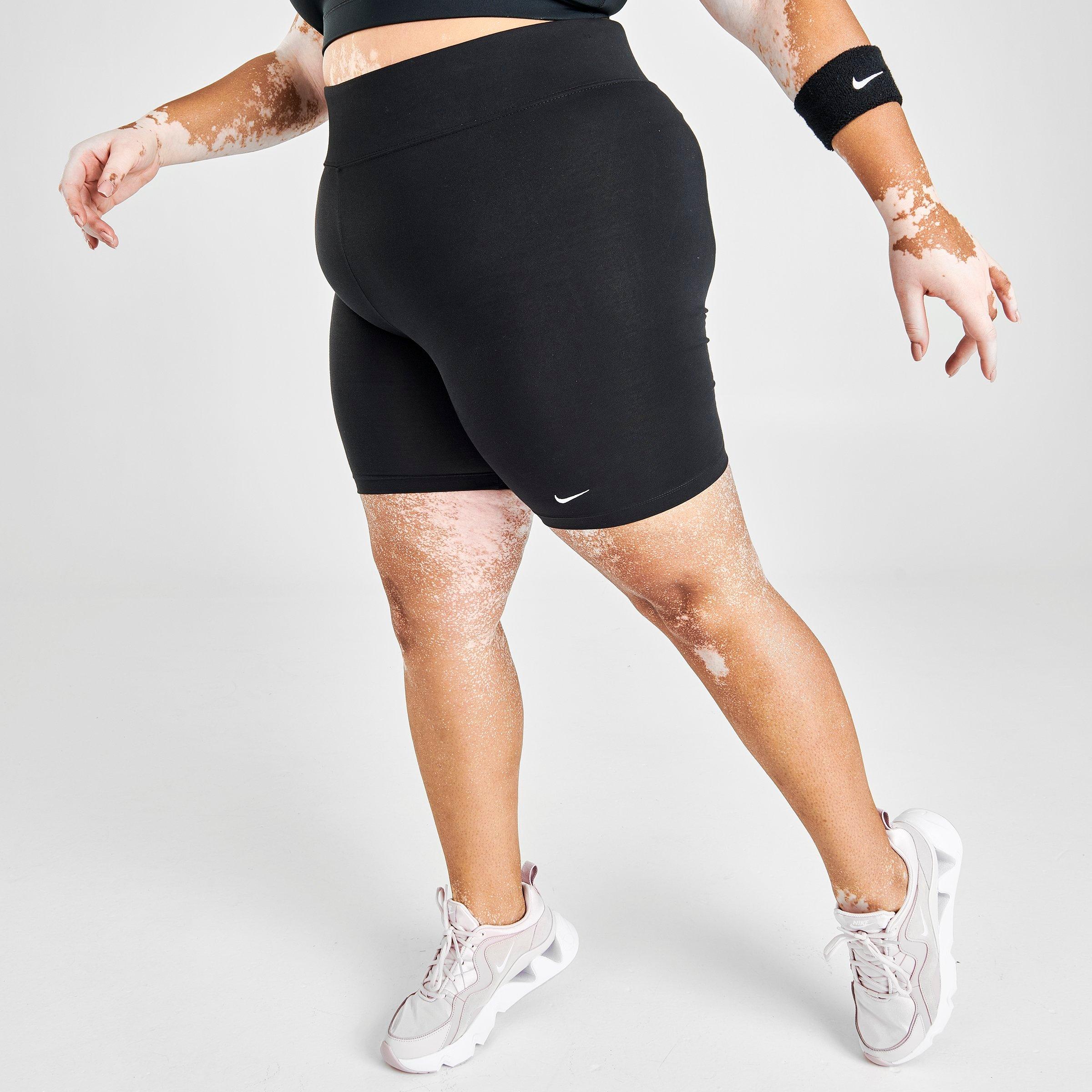 white biker shorts plus size