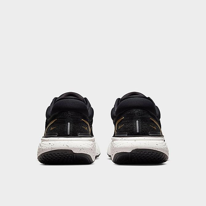 Left view of Men's Nike ZoomX Invincible Run Flyknit Running Shoes in Black/Metallic Gold/Sail Click to zoom