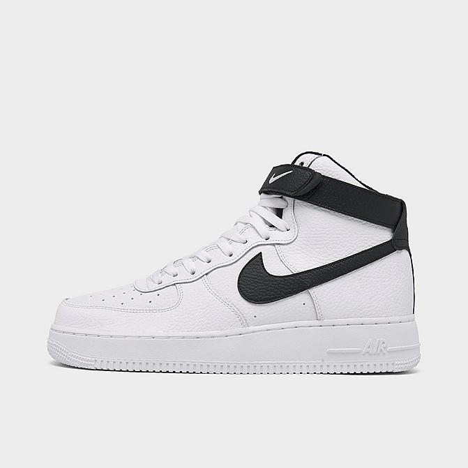 Right view of Men's Nike Air Force 1 High '07 Casual Shoes in White/Black Click to zoom