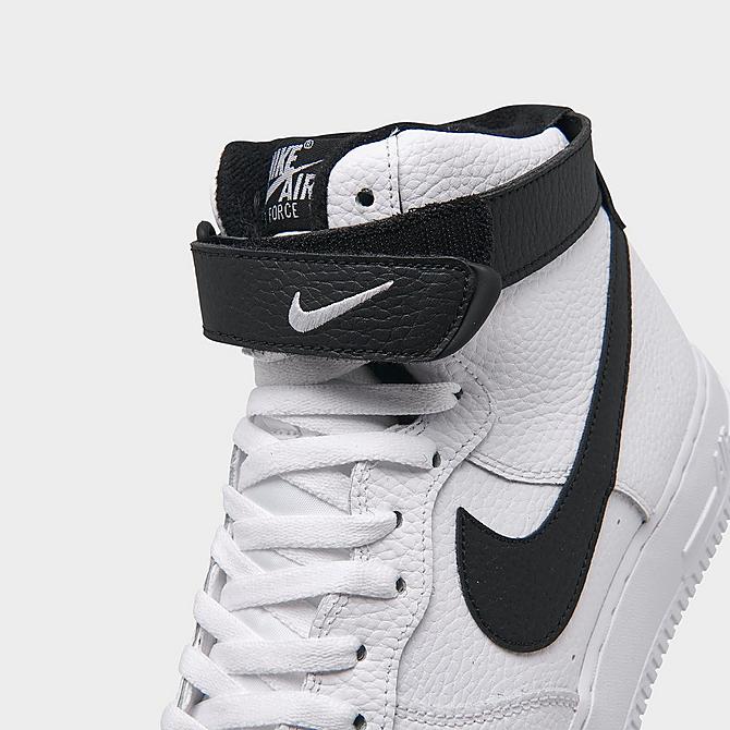 Front view of Men's Nike Air Force 1 High '07 Casual Shoes in White/Black Click to zoom