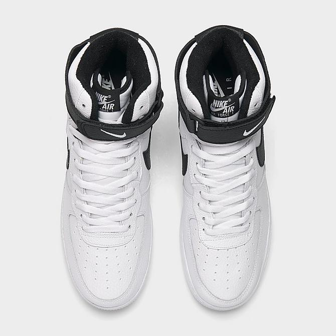 Back view of Men's Nike Air Force 1 High '07 Casual Shoes in White/Black Click to zoom